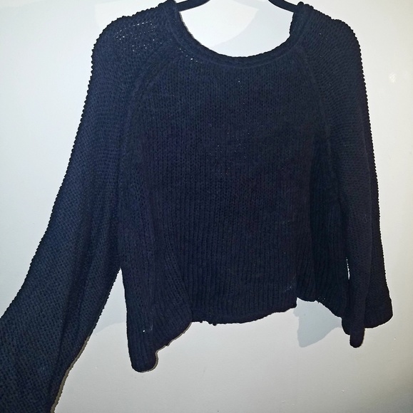 Free People Cropped Sweater Open Back L - Picture 2 of 8
